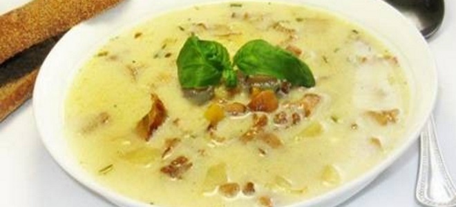 zuppa con finferli surgelati