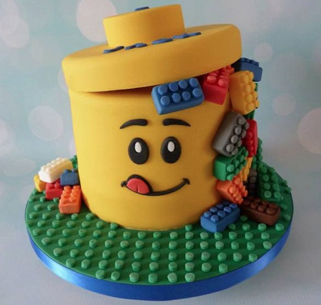 kek dalam bentuk lego 9