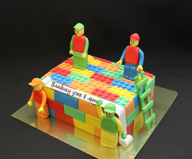 kek dalam bentuk lego 15