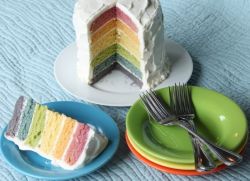Torta arcobaleno con coloranti naturali