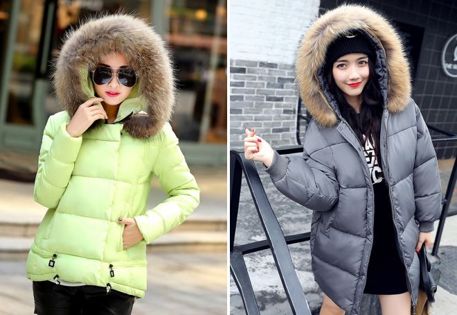 フードと毛皮を使用した女性の冬用ジャケット