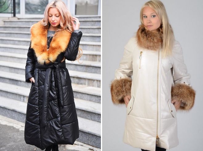 jaket panjang musim sejuk wanita dengan bulu